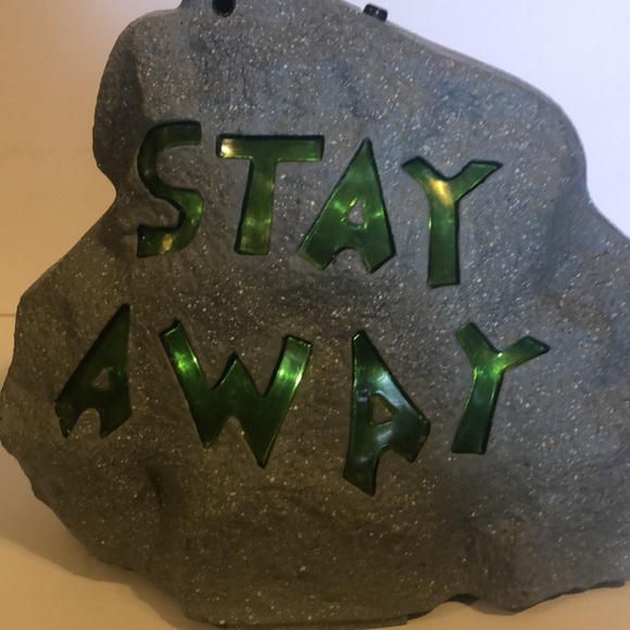 Gemmy STAY WAY Haunted Rock Lights & Sounds RETIRED Stone Halloween WORKS GREAT! - Picture 9 of 10